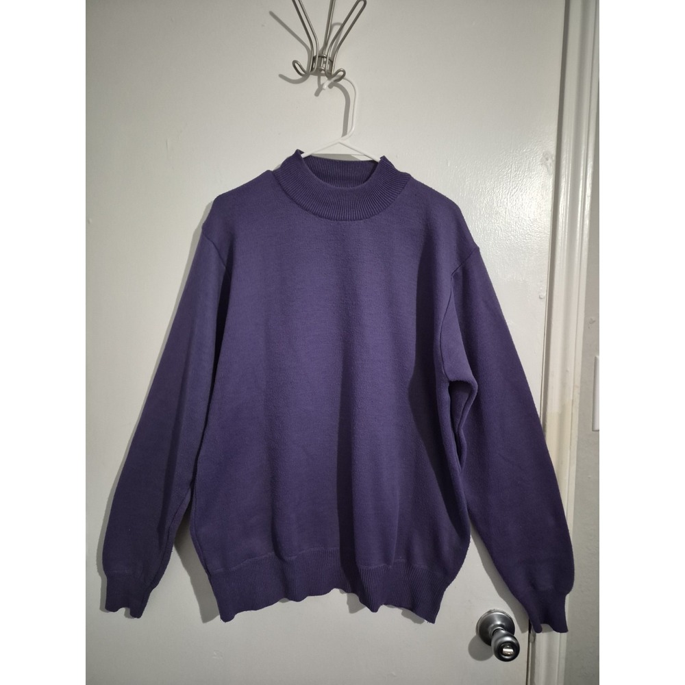 Alberto Cardinali Mock Neck Purple Mens Sweater‎  XL Minimalist